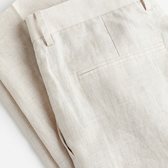 H&M SZ 30 R Men's Beige 100% linen Shell Dress Pants - Picture 4 of 17